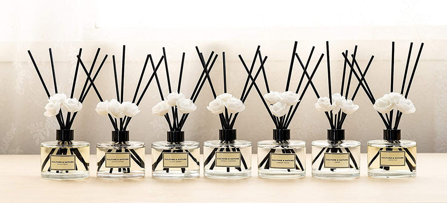 Reed Diffuser Set 6.7Oz (200Ml) Lemon Scented Diffuser with Sticks Home Fragrance Reed Diffuser for Bathroom Shelf Decor