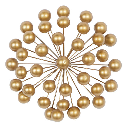 Gold Metal Starburst Wall Decor with Orb Detailing