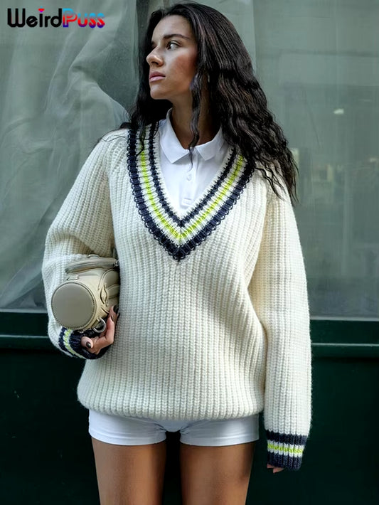 Knitted V-Neck Sweater