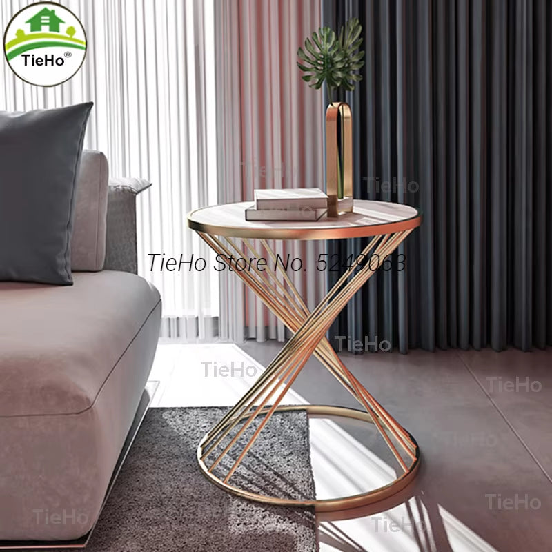 Fashion Design round Small Coffee Table Modern Simple Marble Sofa Side Dedside Table Luxury Corner End Table