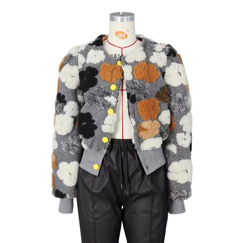 Flora Plush Bomber Jaclet