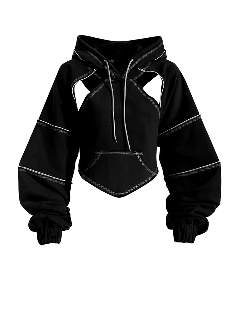 Irregular cut-out hoodie