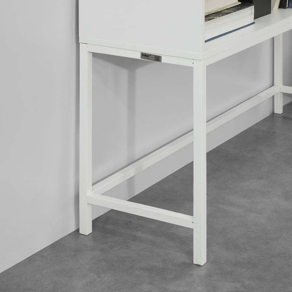 FSB20-W, 2 Drawers Console Table Hall Table Side Table End Table Living Room Table, 110X30X80Cm