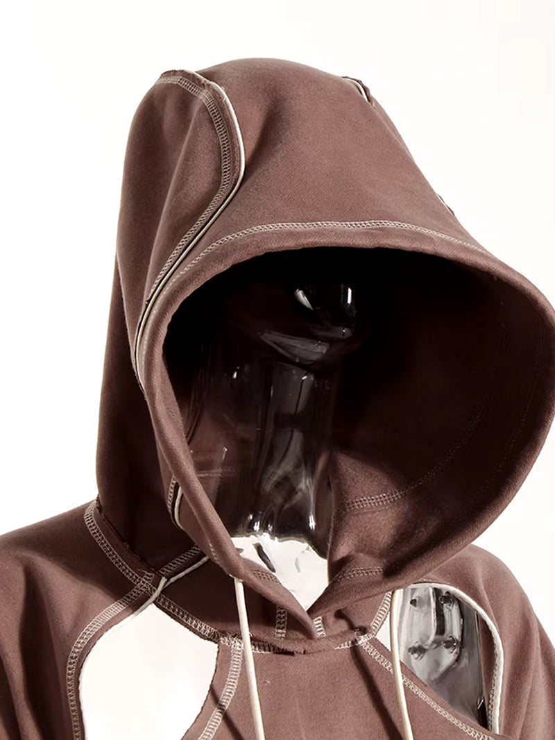 Irregular cut-out hoodie