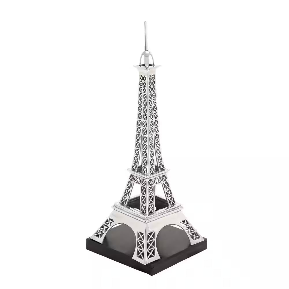 16 In. X 42 In. Silver Aluminum Eiffel Tower Sculpture