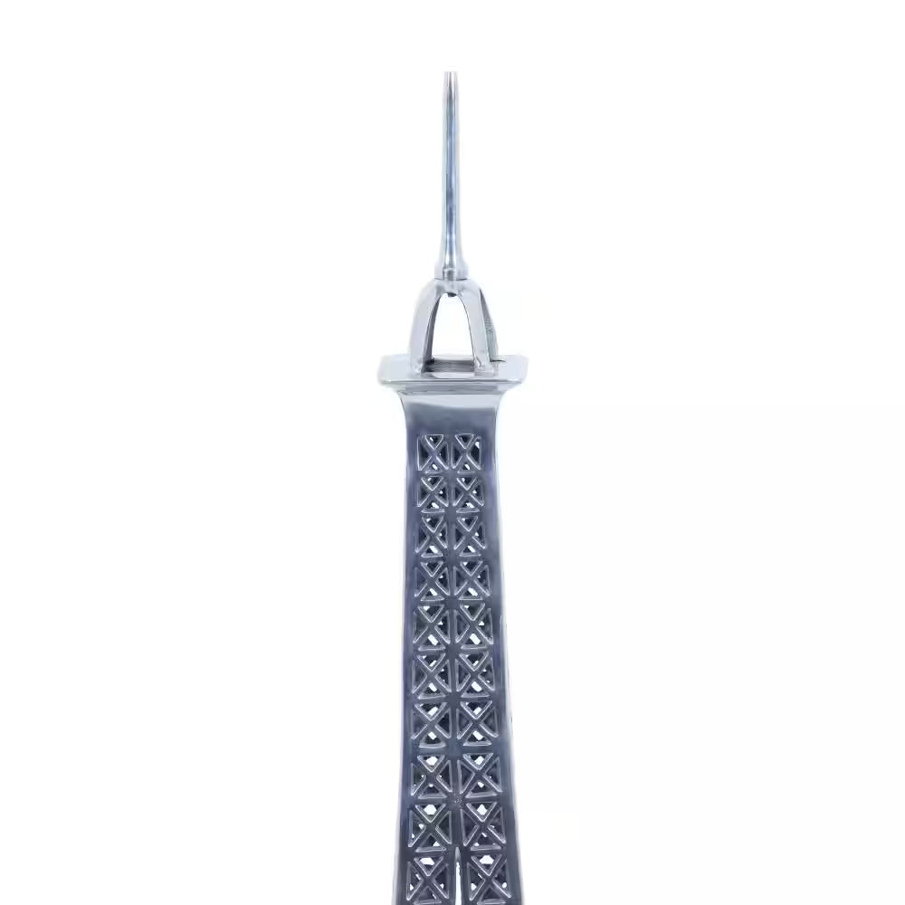 16 In. X 42 In. Silver Aluminum Eiffel Tower Sculpture