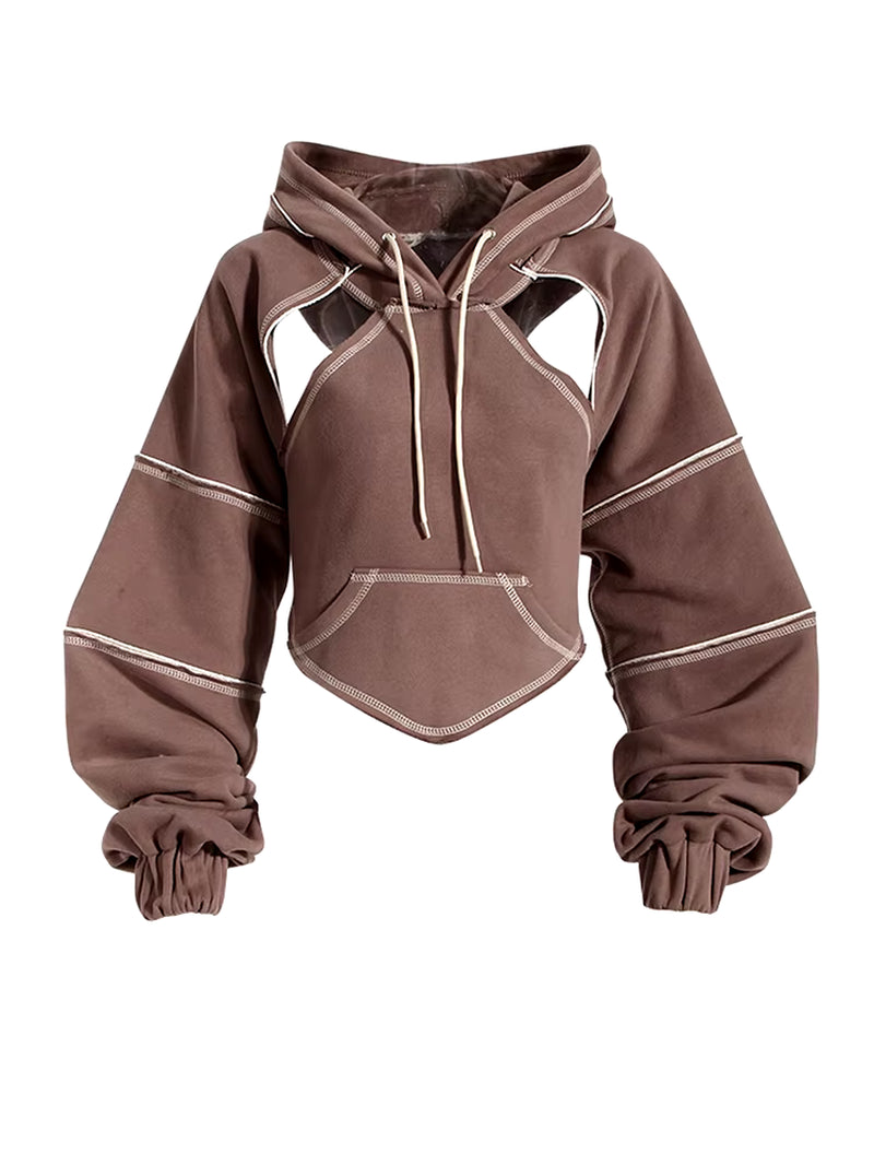 Irregular cut-out hoodie