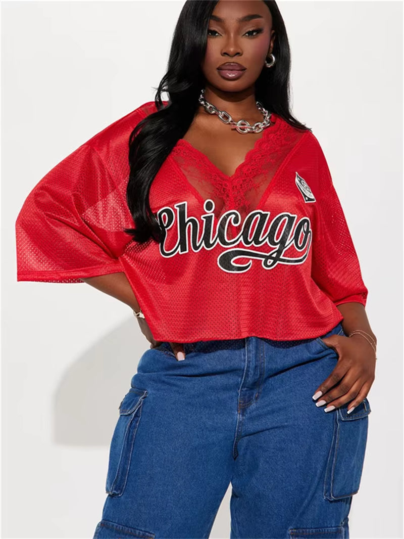 "Chicago" Mesh V-Neck Jersey 