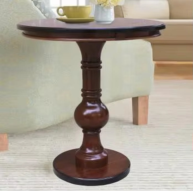 American Style Solid Wood Side round Table, Simple Small Table, Phone Table, Sofa Side Table