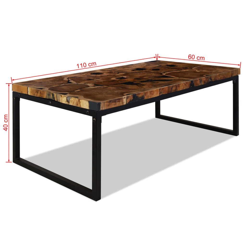 Coffee Table End Table Side Table Living Room Furniture Teak Resin