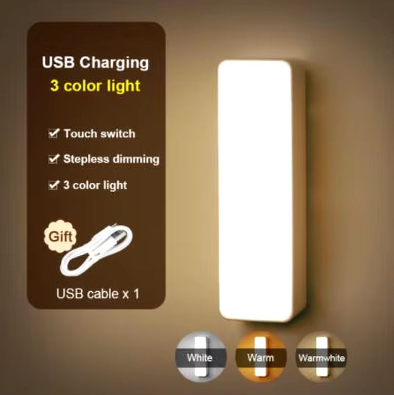 Led Touch Night Light USB Charging Wireless Dimming Control Remote Control Wall Lamp for Bedroom Wardrobe Corridor Night Lamp