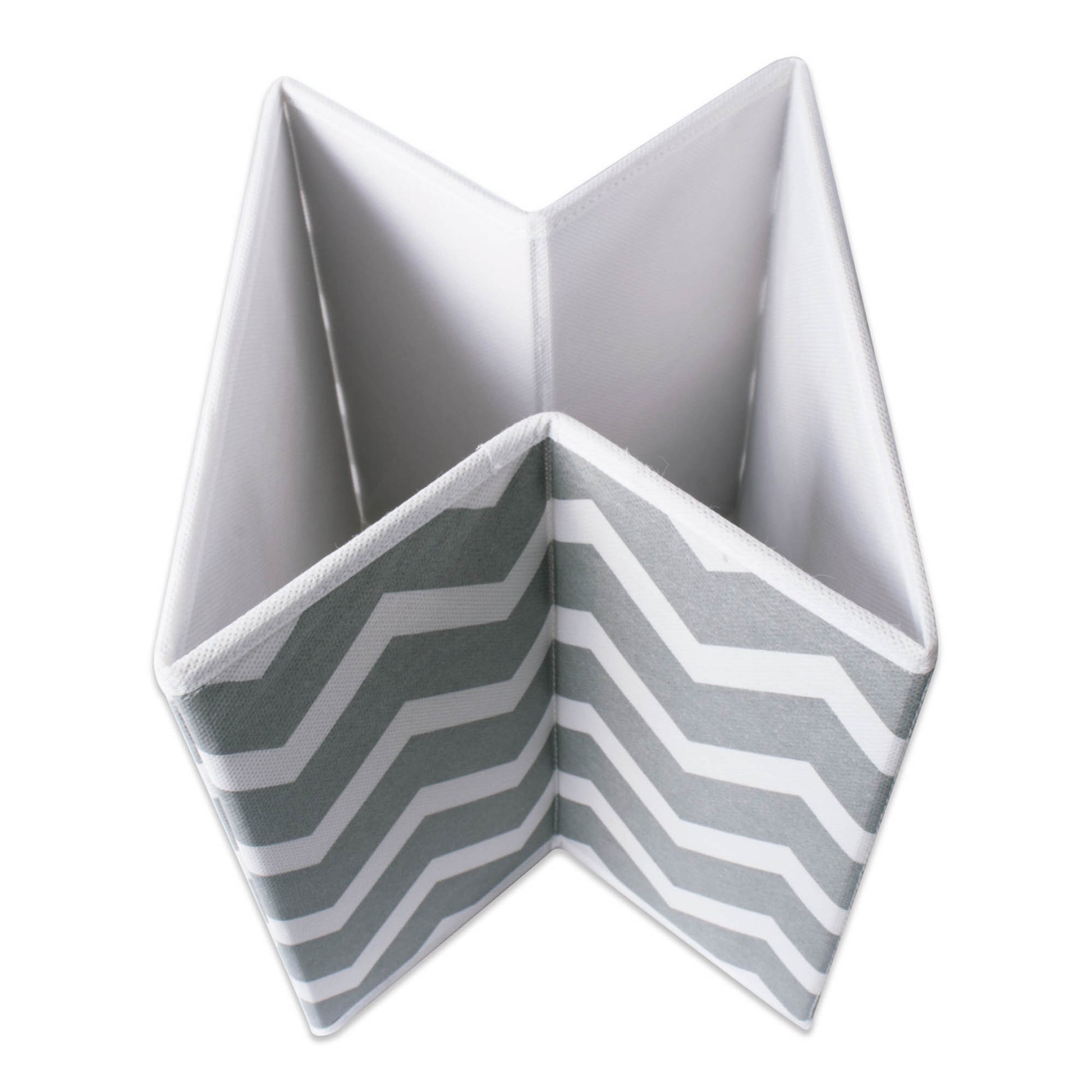 Non Woven Polyester Storage Bin, Chevron, Gray, Large Set of 2