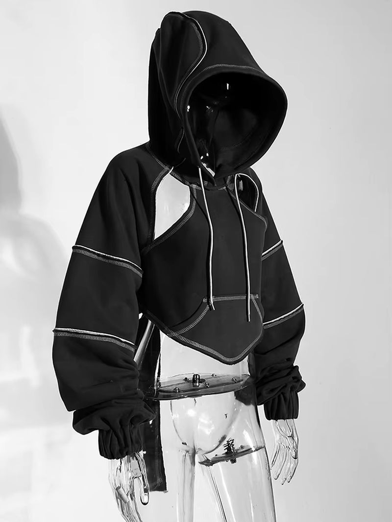 Irregular cut-out hoodie