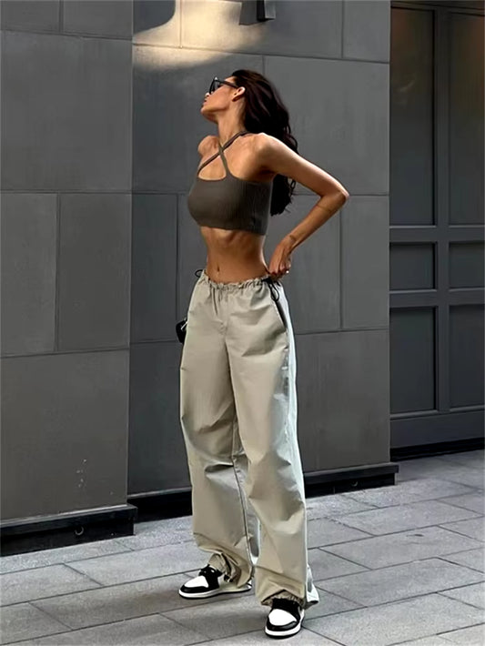 Oversized Drawstring Cargo Pants