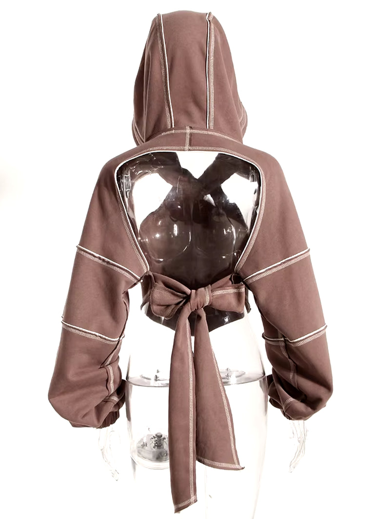 Irregular cut-out hoodie