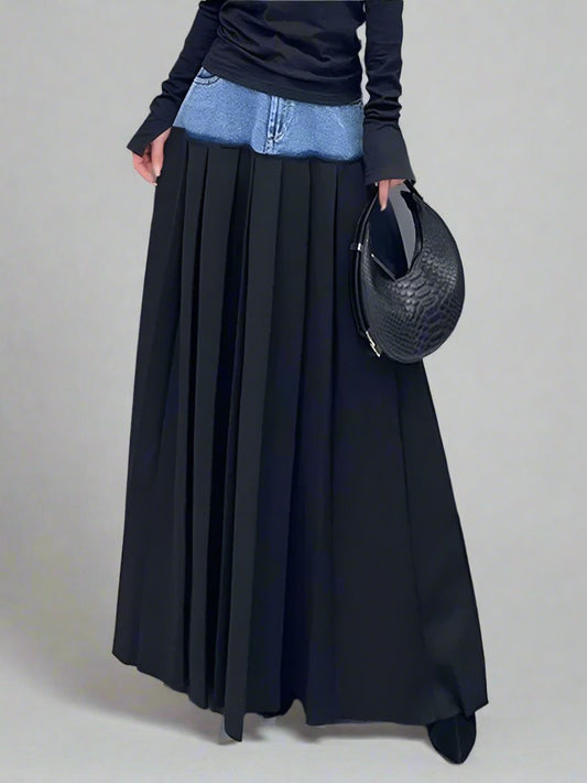 Pleated A-Line Skirt 