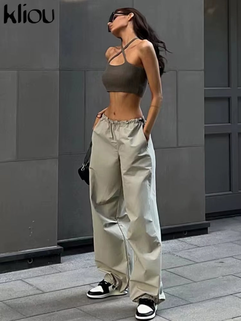 Oversized Drawstring Cargo Pants