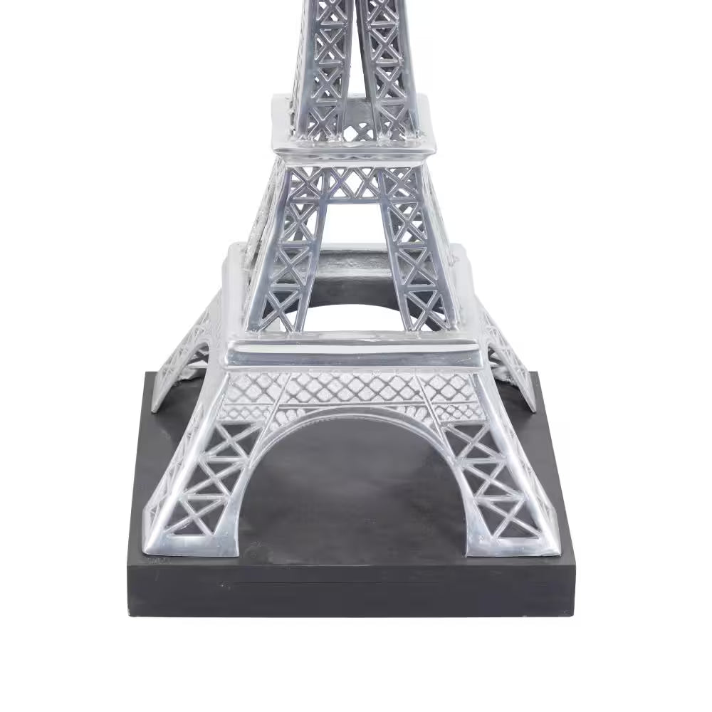 16 In. X 42 In. Silver Aluminum Eiffel Tower Sculpture