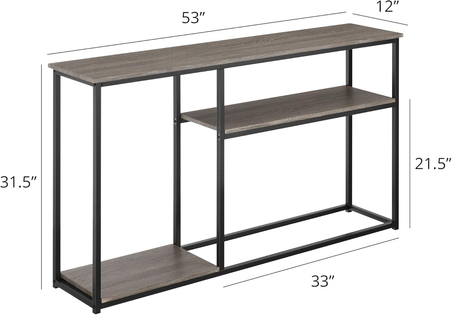 Console Table, 3 Tier Sofa Table, Entryway Industrial Accent Table