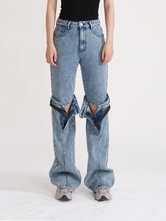 Belted Knee Jeans 