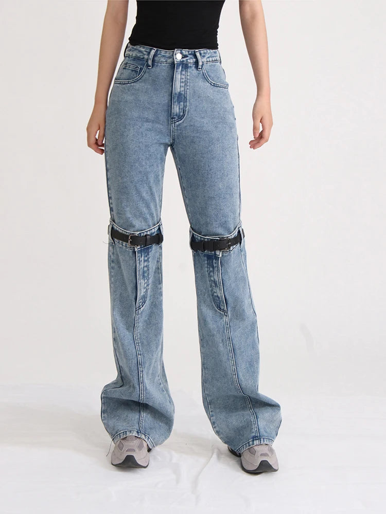 Belted Knee Jeans 