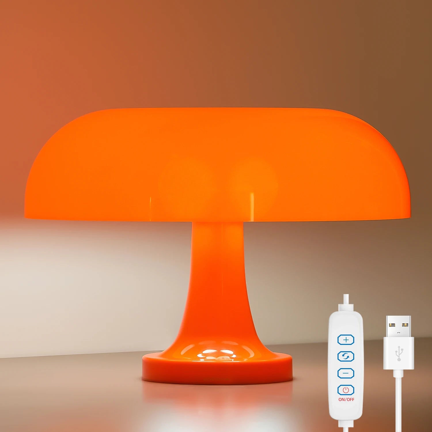 Classic Mushroom Table Lamp Modern Bauhaus Art Table Lamp Bedroom Bedside Lamp Danish Designer Orange Decorative Table Lamp