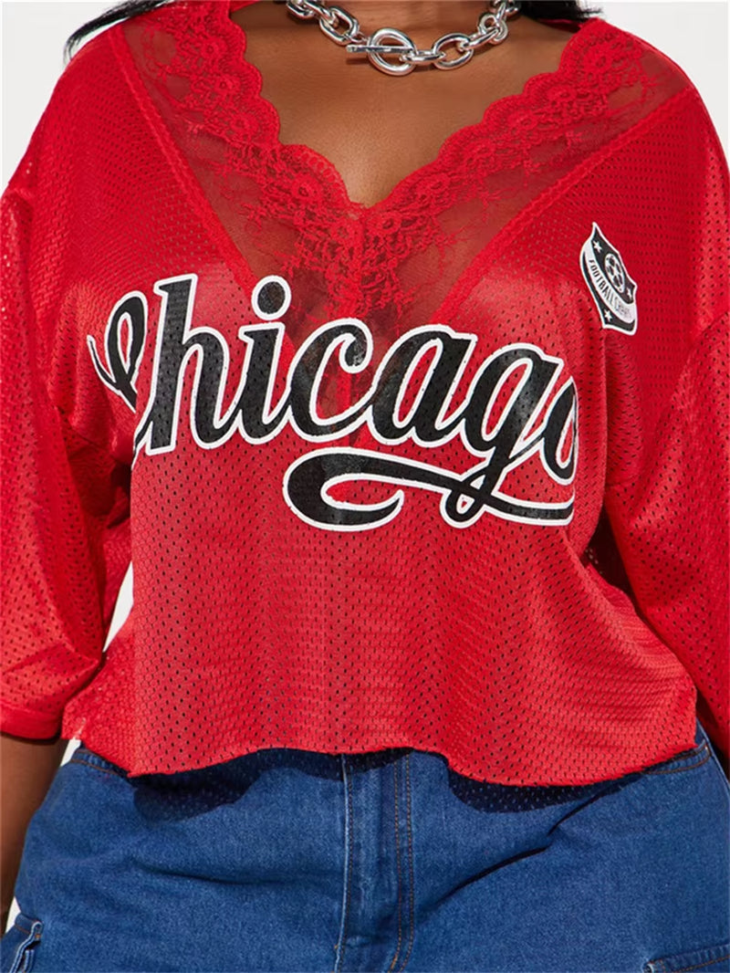 "Chicago" Mesh V-Neck Jersey 