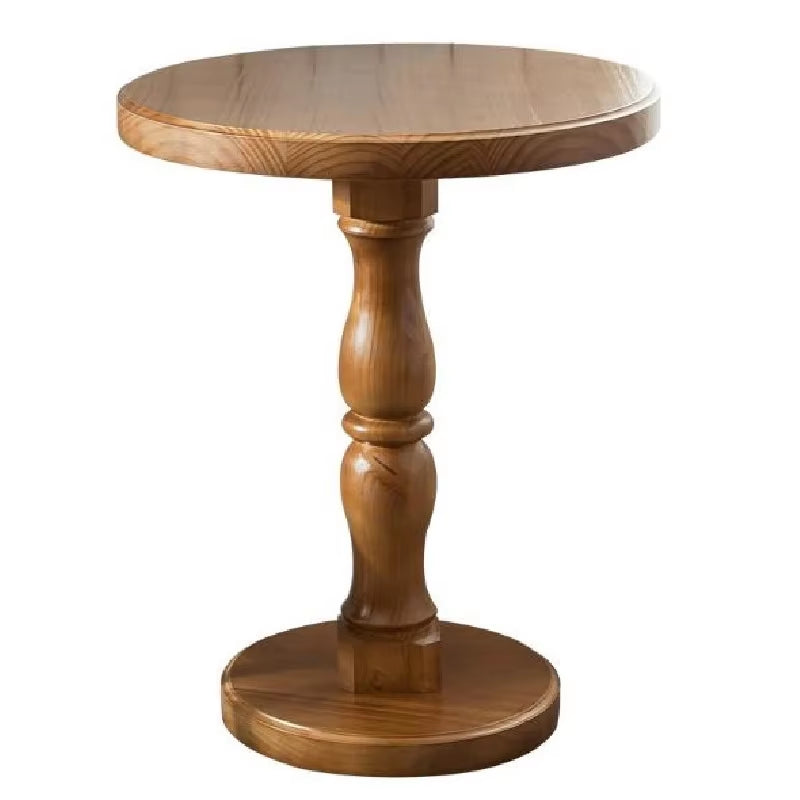 American Style Solid Wood Side round Table, Simple Small Table, Phone Table, Sofa Side Table