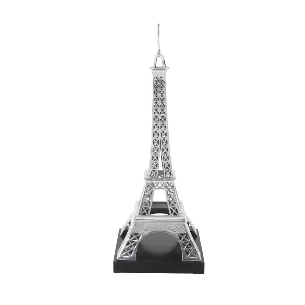 16 In. X 42 In. Silver Aluminum Eiffel Tower Sculpture