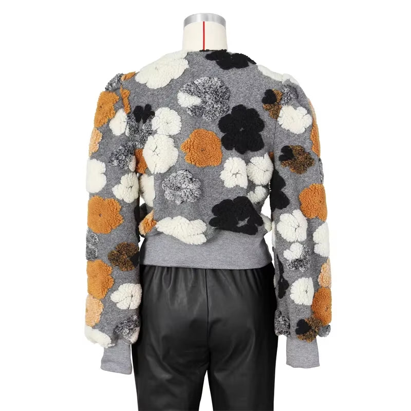 Flora Plush Bomber Jaclet