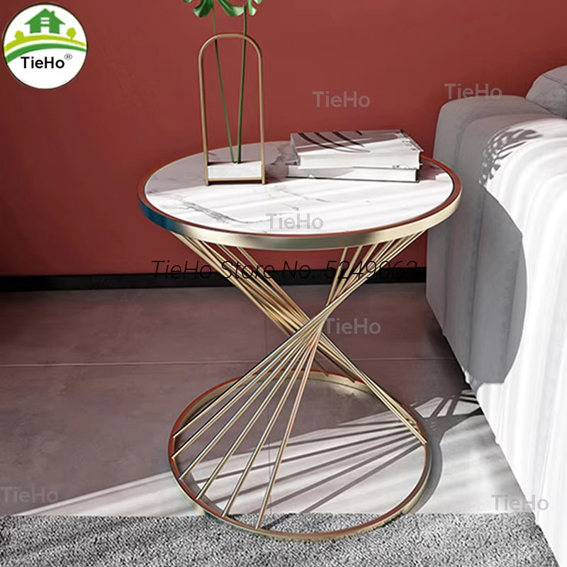 Fashion Design round Small Coffee Table Modern Simple Marble Sofa Side Dedside Table Luxury Corner End Table