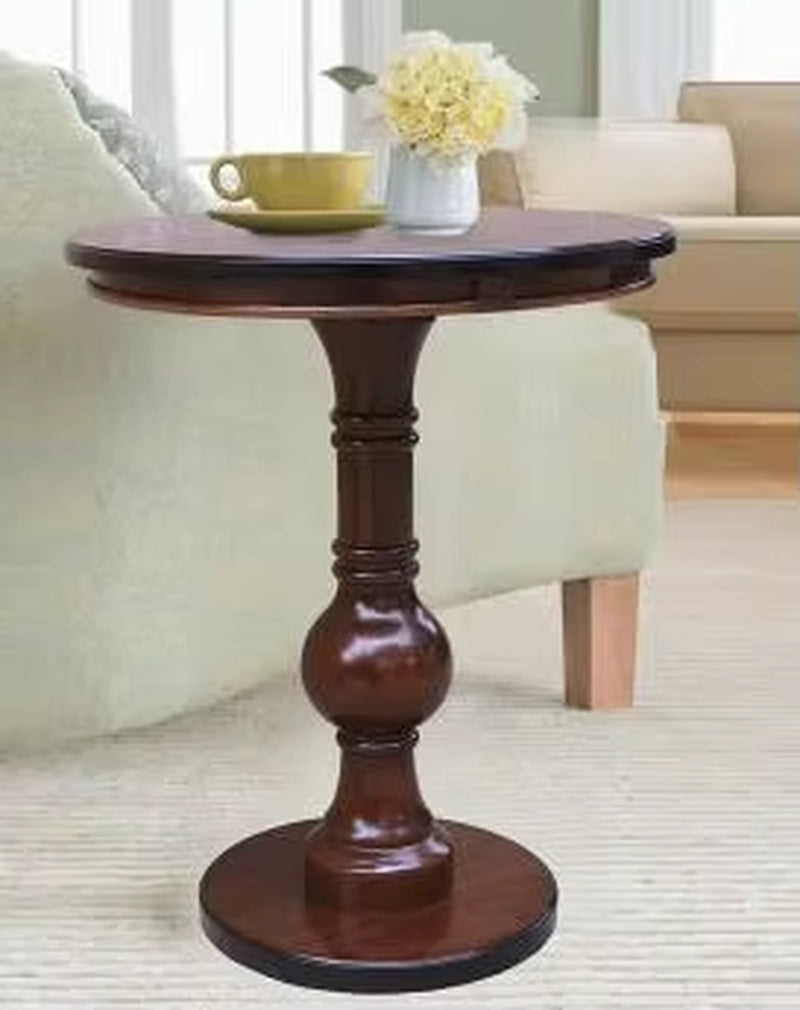 American Style Solid Wood Side round Table, Simple Small Table, Phone Table, Sofa Side Table