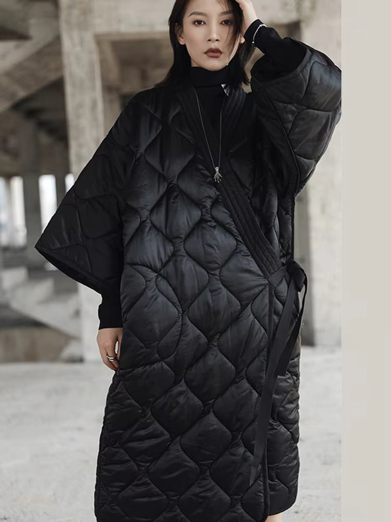  V-collar Cotton-padded Parka