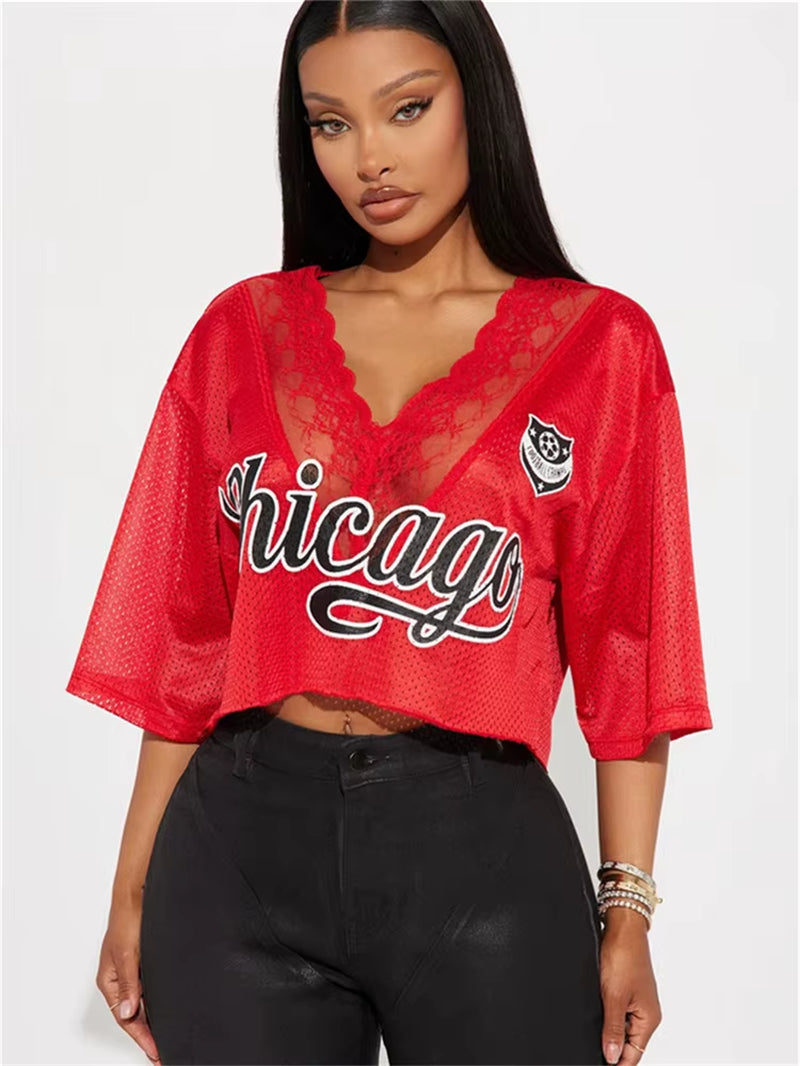 "Chicago" Mesh V-Neck Jersey 