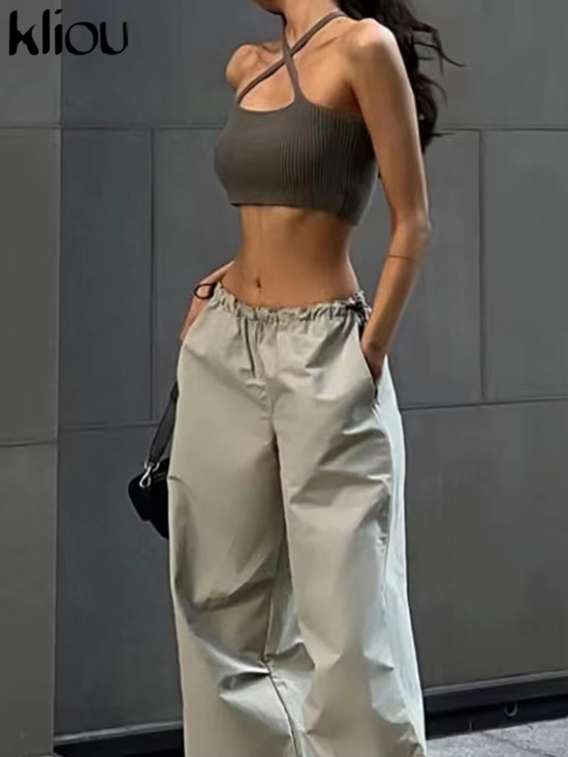 Oversized Drawstring Cargo Pants